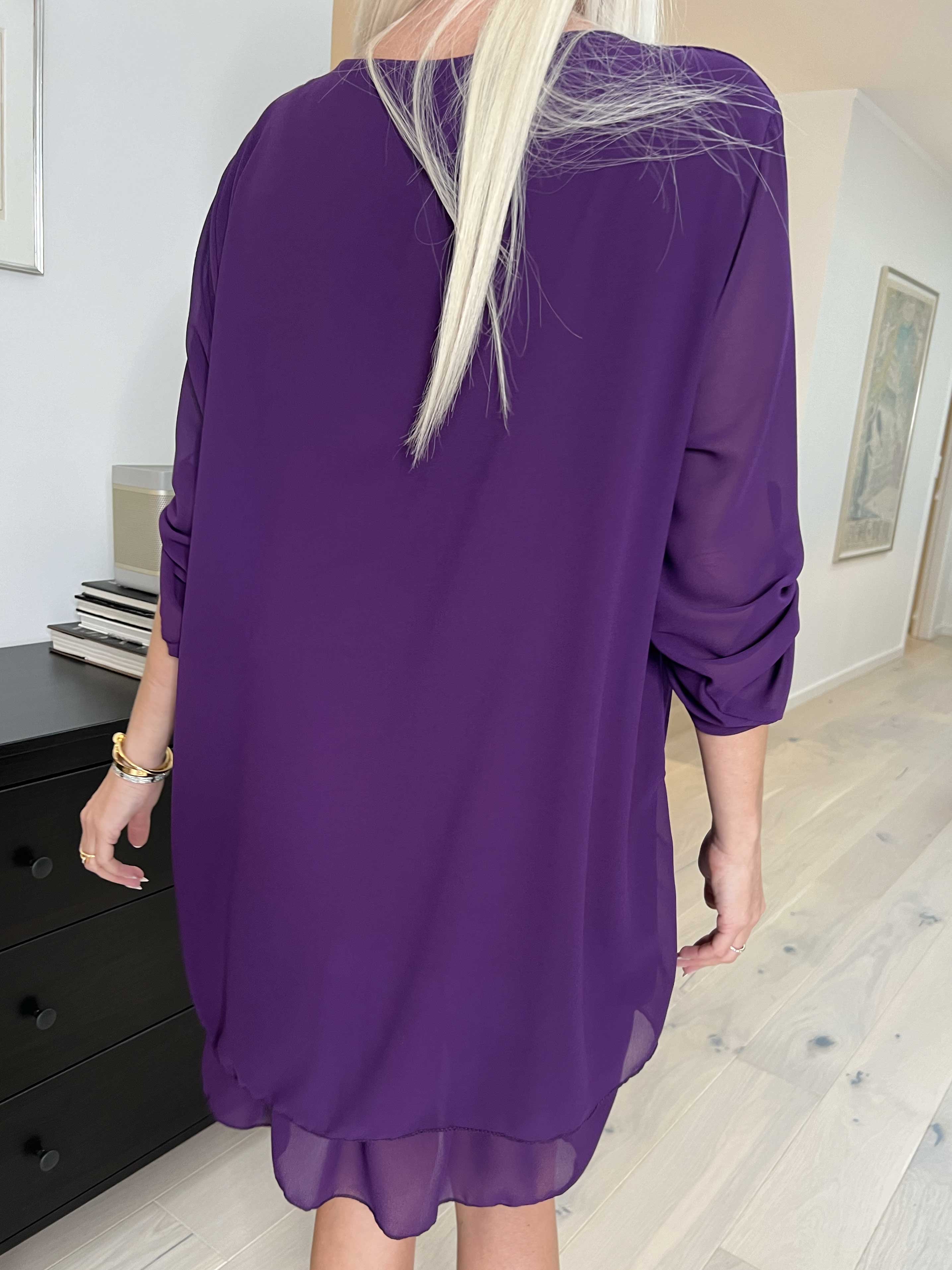 Jill - Chiffongtunika med underkjol i viskos